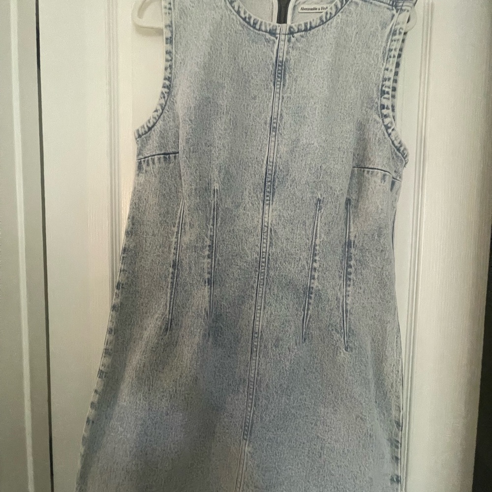 Abercrombie & Fitch Girls' Light Blue Washed Denim Shift Dress